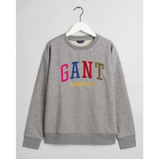 Gant Multicolor Graphic Sweatshirt Grey Melange