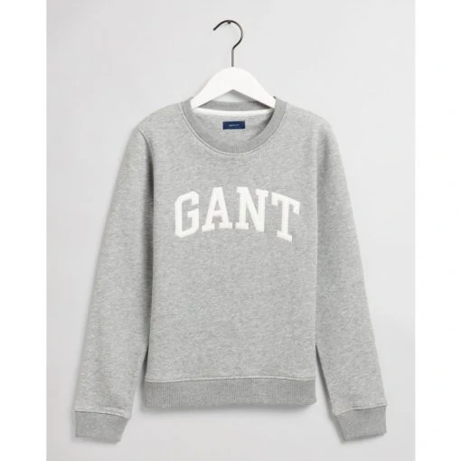 Gant Arch Logo C-Neck Sweat Grey Melange
