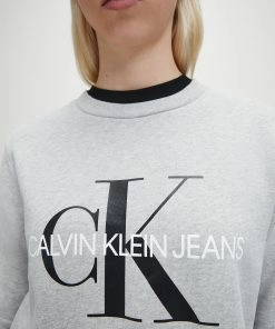 Calvin Klein Monogram Logo Sweatshirt Light Grey Heather