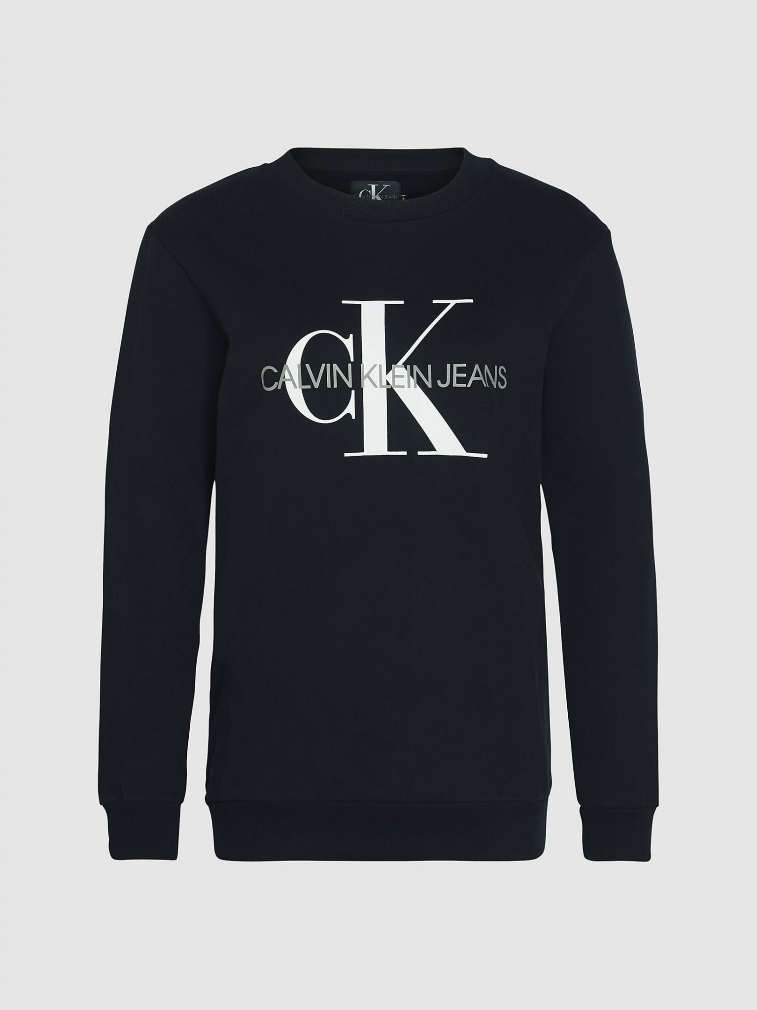Calvin Klein Jeans Plus lightbox monogram logo sweatshirt in black
