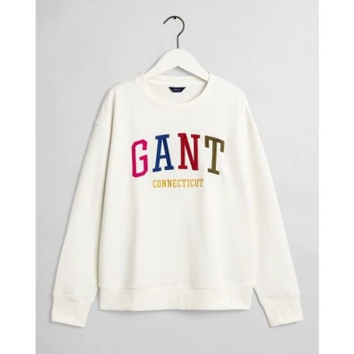Gant Multicolor Graphic Sweatshirt Eggshell
