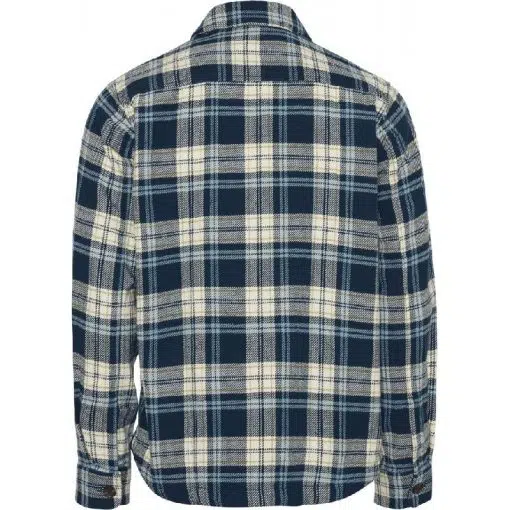 Knowledge Cotton Apparel Pine Checked Overshirt Moonlite Ocean