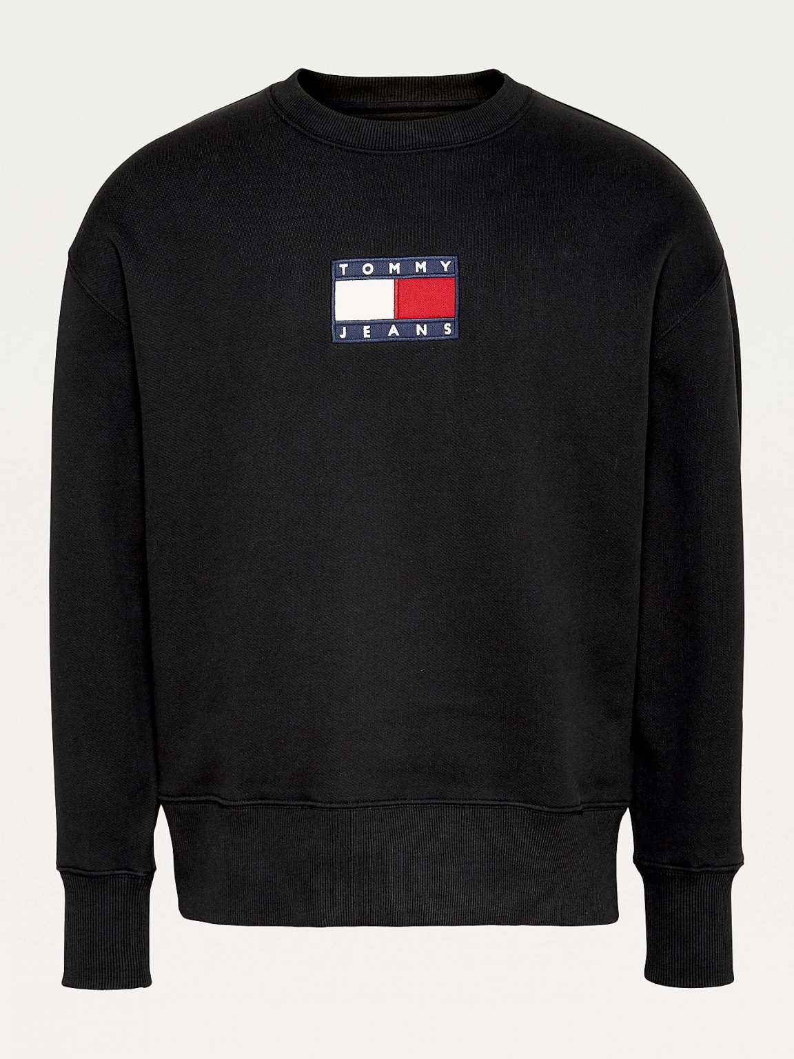 Buy Tommy Jeans Small Flag Crew Neck Black - Scandinavian Fashion Store