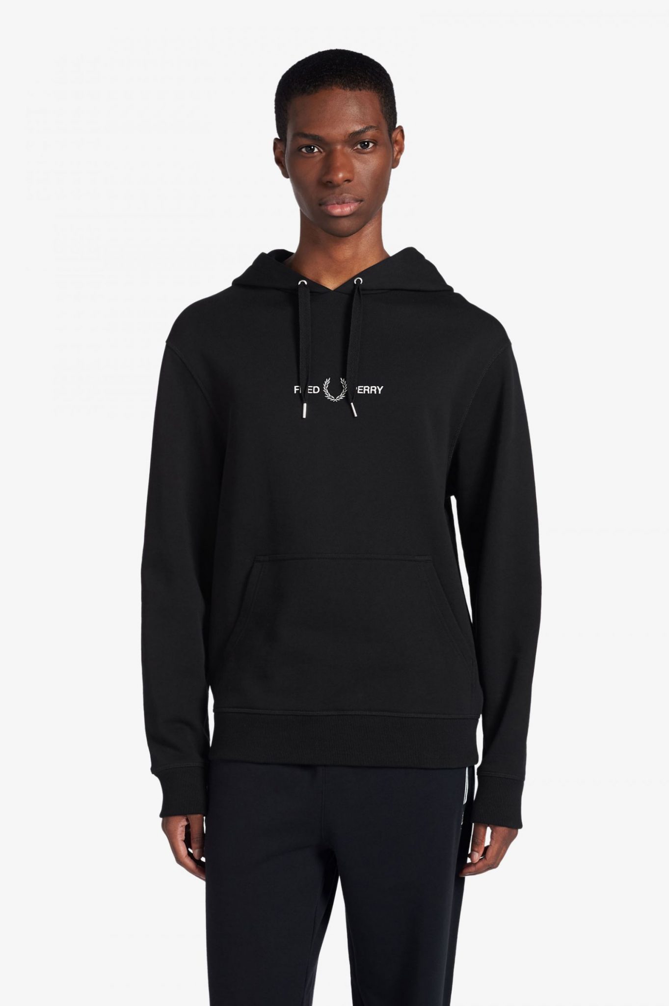 Buy Fred Perry Graphic Hooded Sweatshirt Black - Scandinavian Fashion Store