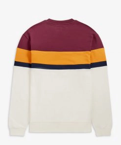 Fred Perry Colourblock Sweatshirt Mahogany