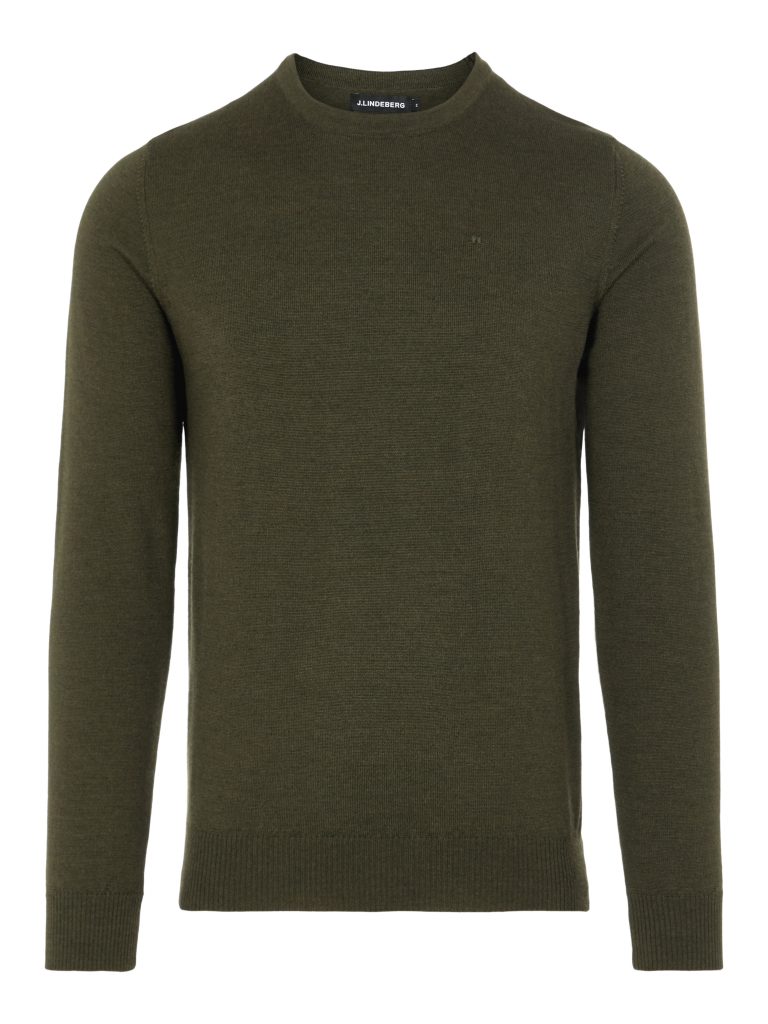 Buy J.LINDEBERG LYLE MERINO CREW NECK SWEATER GREEN - Scandinavian ...