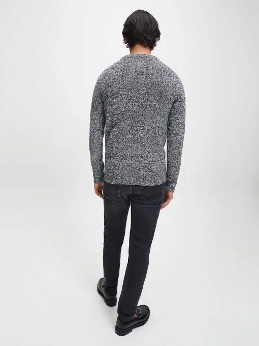Calvin Klein Twisted Yarn Logo Sweater Black