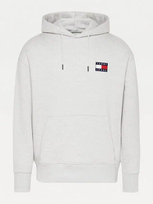 Tommy Jeans Tommy Badge Hoodie Silver Grey Heather