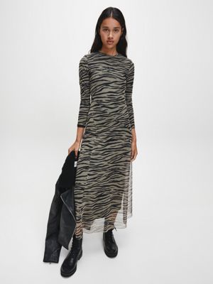 Buy Calvin Klein Zebra Maxi Dress Irish ...