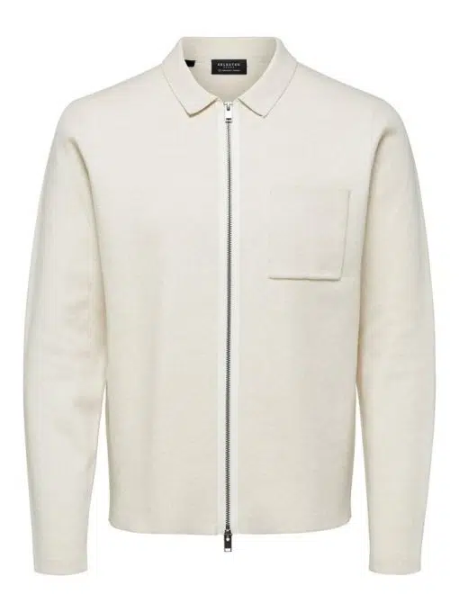 Selected Homme Will Cardigan Egret White