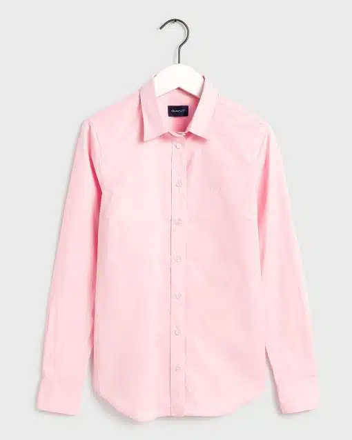 Gant Woman Solid Stretch Shirt Preppy Pink