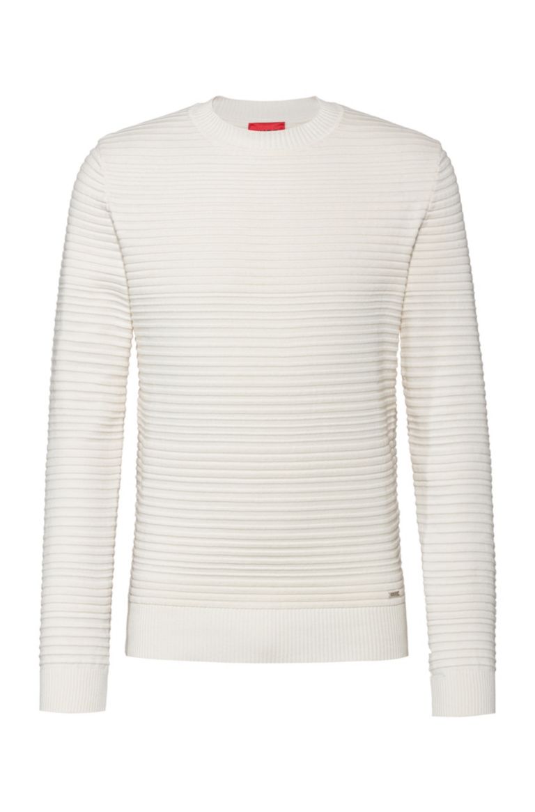 Buy Hugo Boss Sotton Knitwear White - Scandinavian Fashion Store