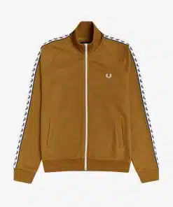 Fred Perry Taped Track Jacket Dark Caramel