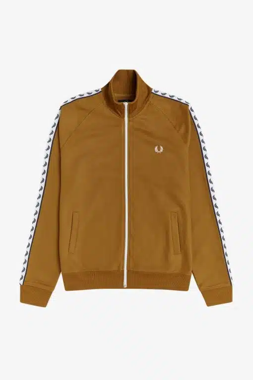 Fred Perry Taped Track Jacket Dark Caramel
