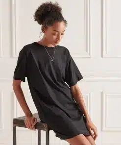 Superdry Cotton Modal T-Shirt Dress Black