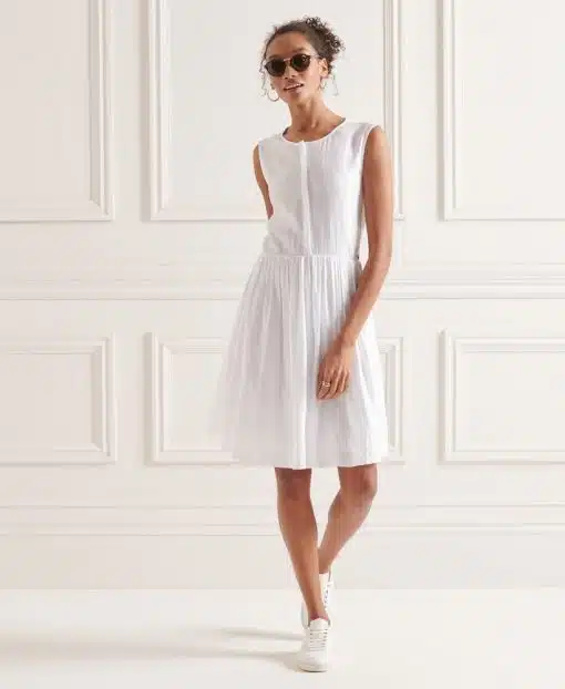 Superdry Textured Day Dress Optic White