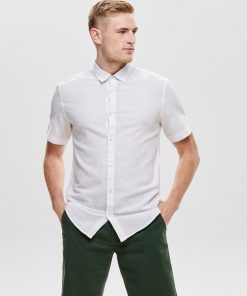 Only & Sons Caiden Life Linen Solid Shirt White