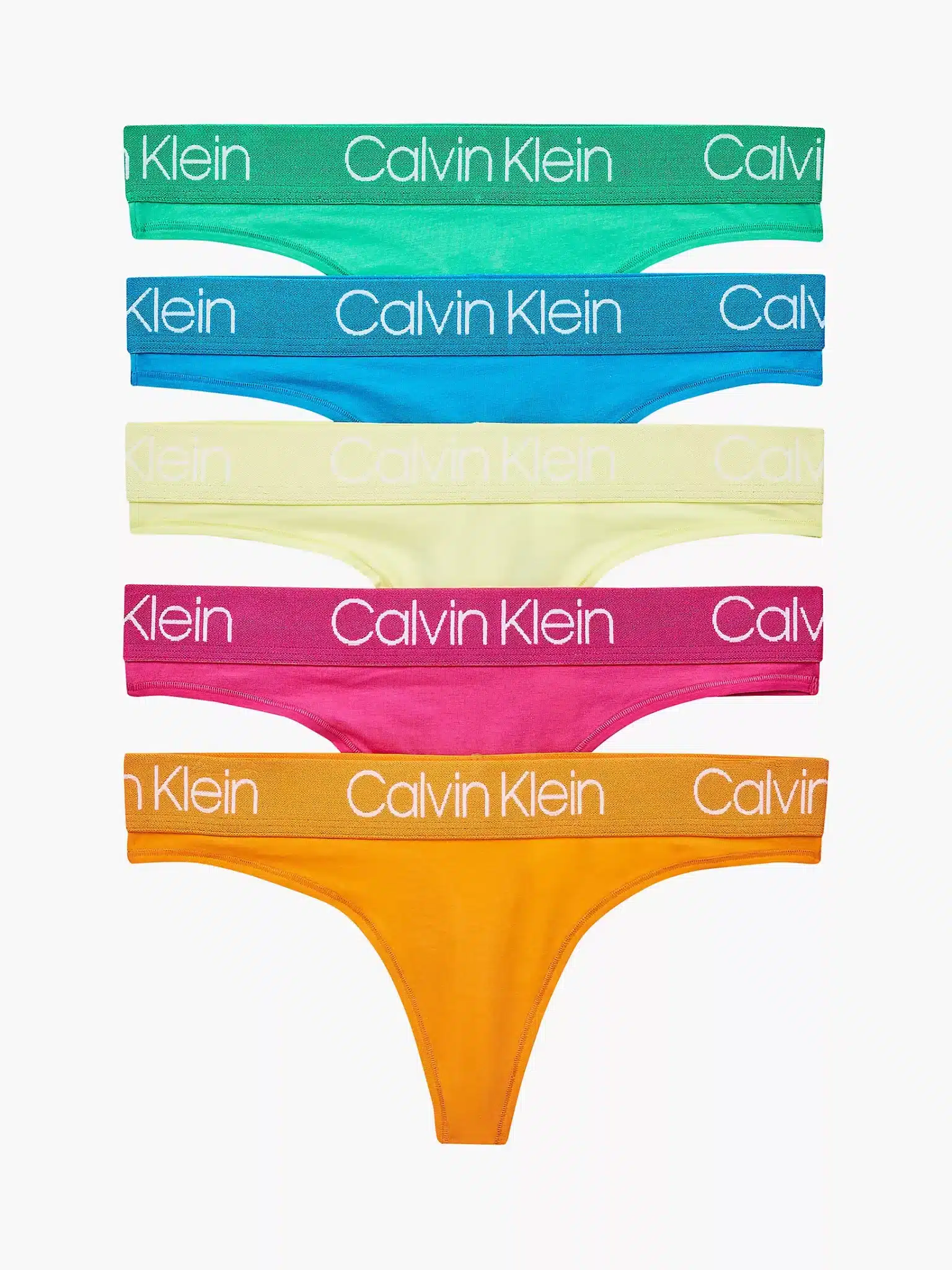 Calvin Klein Women 5-Pack Signature Logo Cotton Thong