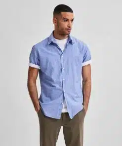 Selected Homme Classic Linen Shirt Blue