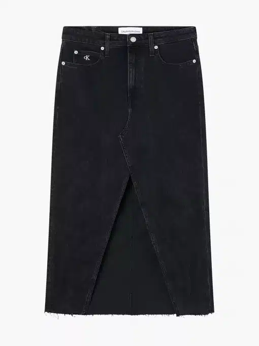 Calvin Klein High Rise Midi Skirt Dark Denim