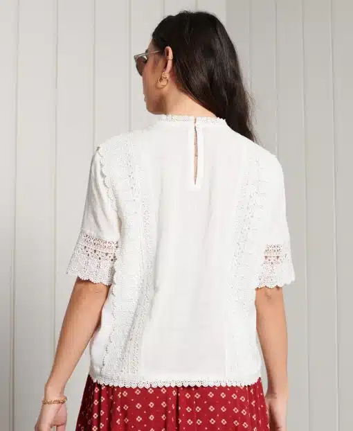 Superdry Annie Lace Top White