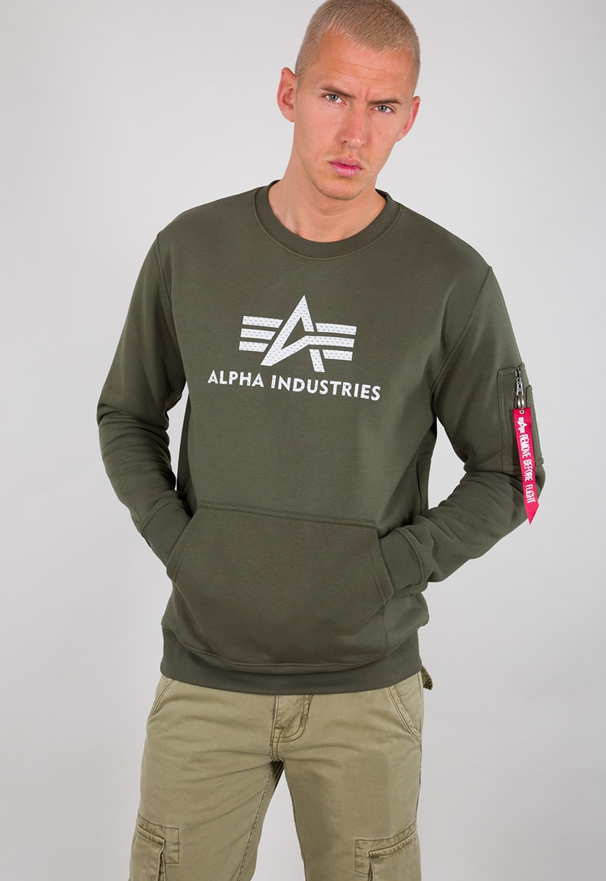 Buy Alpha Industries 3D Scandinavian Olive Logo Store Sweater Fashion Dark 