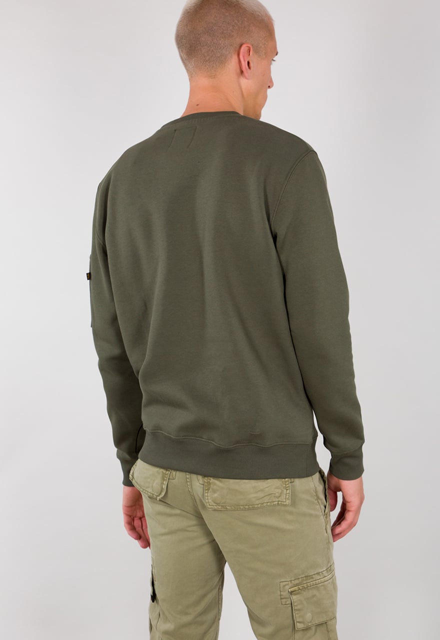 Buy Alpha Industries 3D Logo Sweater Dark Olive - Scandinavian Fashion Store