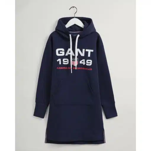 Gant Woman Retro Shield Hoodie Dress Classic Blue