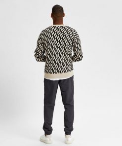 Selected Homme Beness Knit Crew Oatmeal