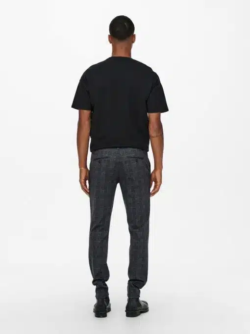Only & Sons Mark Check Pants Black/Grey