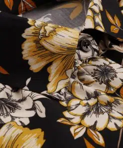 Stenströms Bisse Shirt Dress Floral Black & Yellow