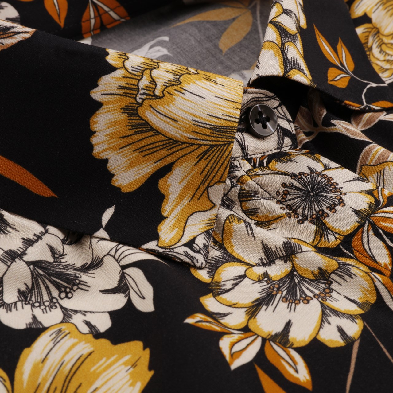 Buy Stenströms Bisse Shirt Dress Floral Black & Yellow - Scandinavian ...