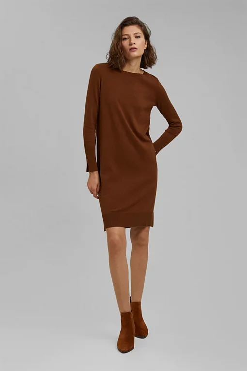 Esprit Knitted Dress Toffee