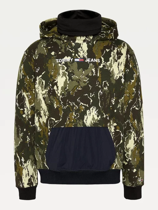 Tommy Jeans Camo Print Funnel Neck Hoody Camo Print