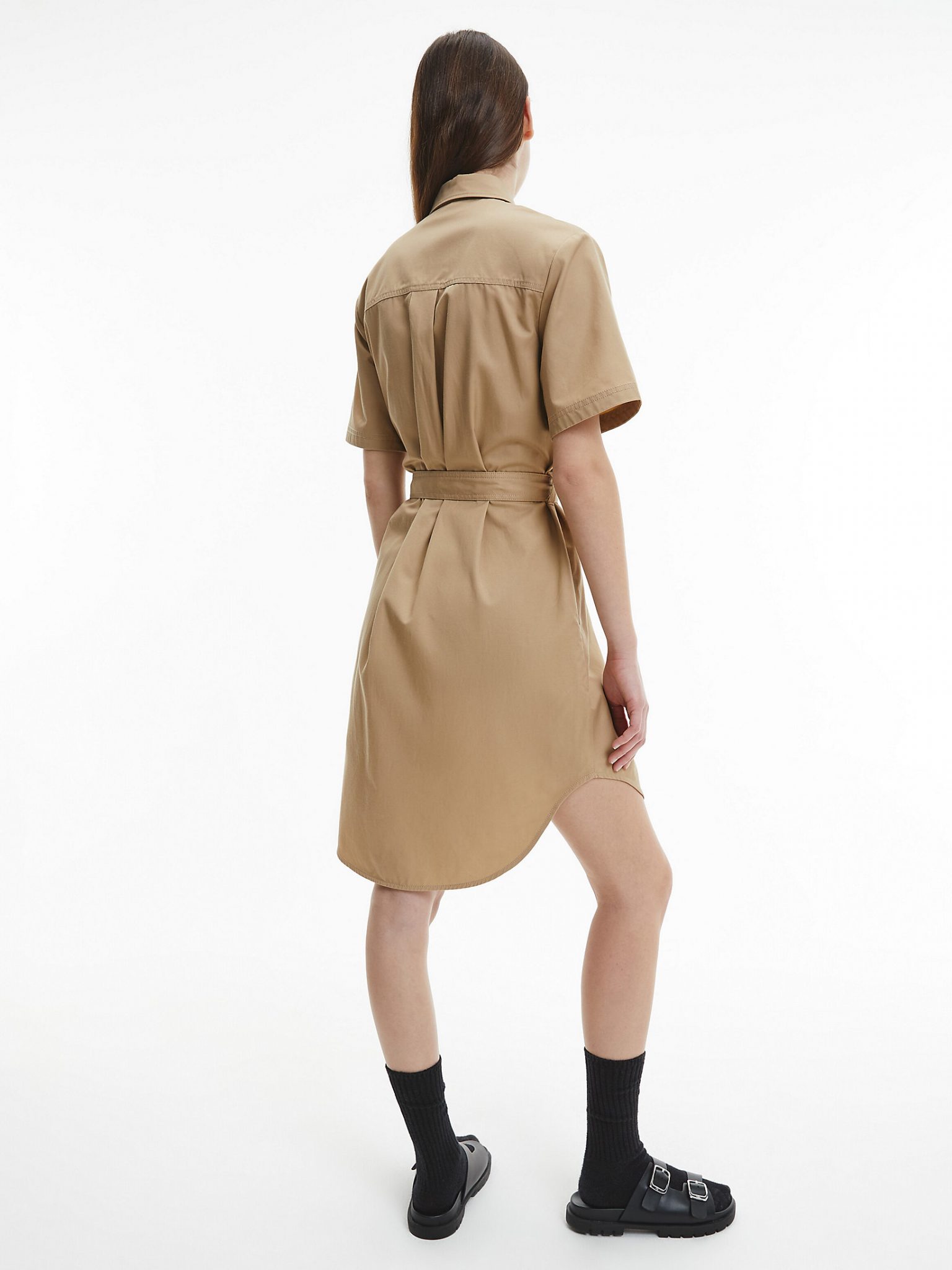 Buy Calvin Klein Utility Shirt Dress Travertine - Scandinavian Fashion Store