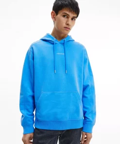 Calvin Klein Micro Branding Hoodie Mesmerizing Blue