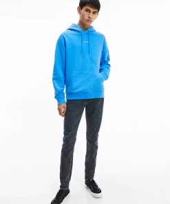 Calvin Klein Micro Branding Hoodie Mesmerizing Blue