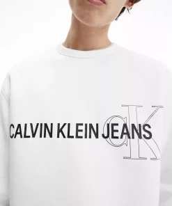 Calvin Klein Organic Cotton Logo Sweatshirt White