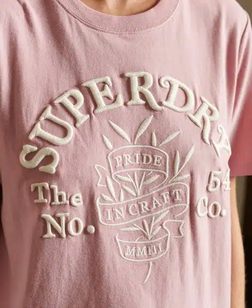 Superdry Pride In Craft T-Shirt Soft Pink