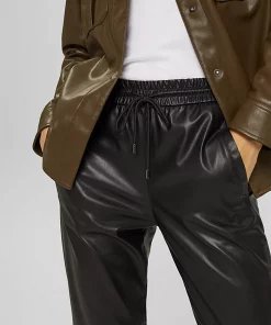 Esprit Fake Leather Joggers Black