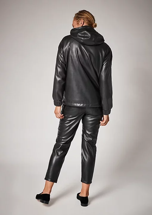 Comma, Fake Leather Jacket Black