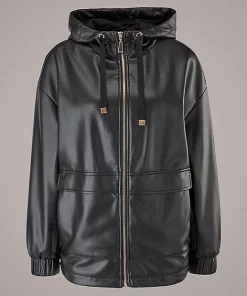 Comma, Fake Leather Jacket Black
