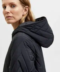 Selected Femme Nora Quilted Coat Black