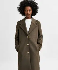 Selected Femme New Sasja Wool Blend Coat Tarmac