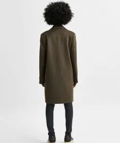 Selected Femme New Sasja Wool Blend Coat Tarmac
