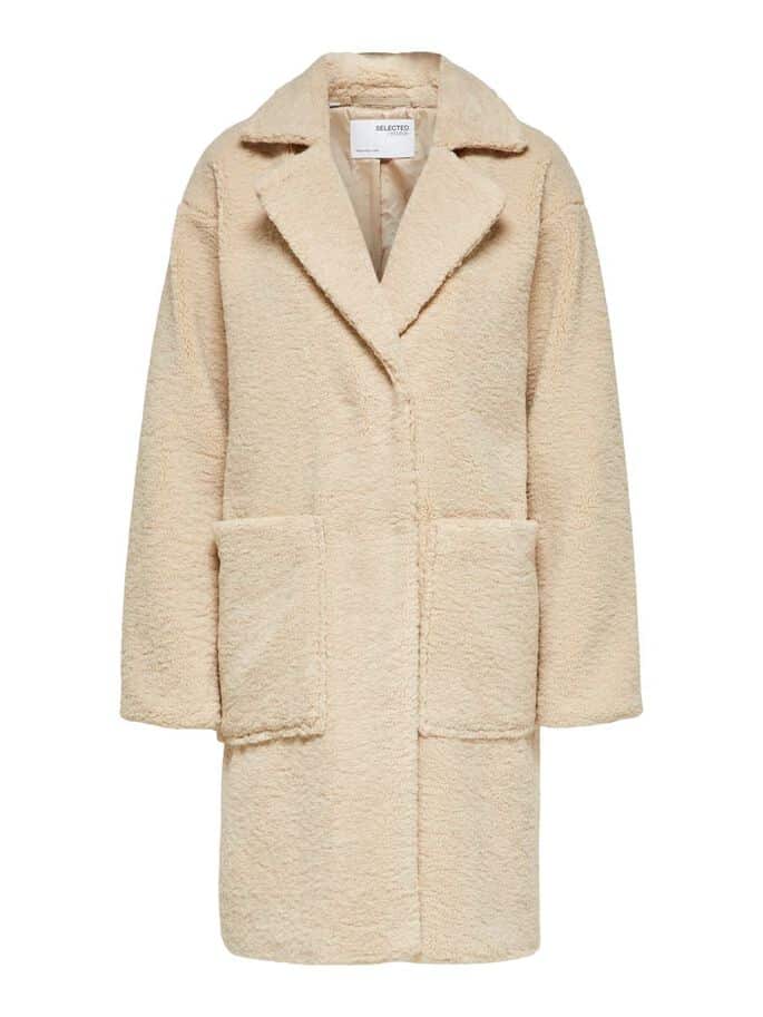 Buy Selected Femme New Nanna Teddy Coat Sandshell - Scandinavian ...