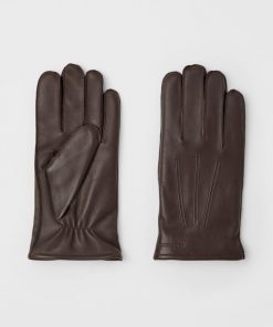 J.Lindeberg Milo Leather Gloves Umber Brown