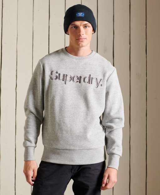 Superdry Core Logo Source Crew Sweatshirt Athletic Grey Marl