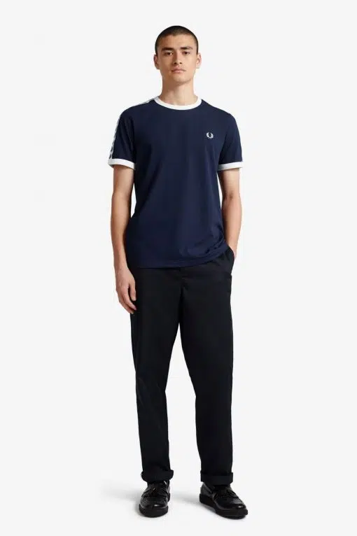 Fred Perry Taped Ringer T-Shirt Carbon Blue