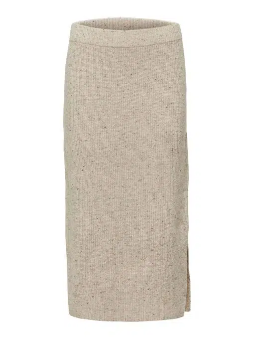 Selected Femme Annalisa Knitted Midi Skirt Sandshell
